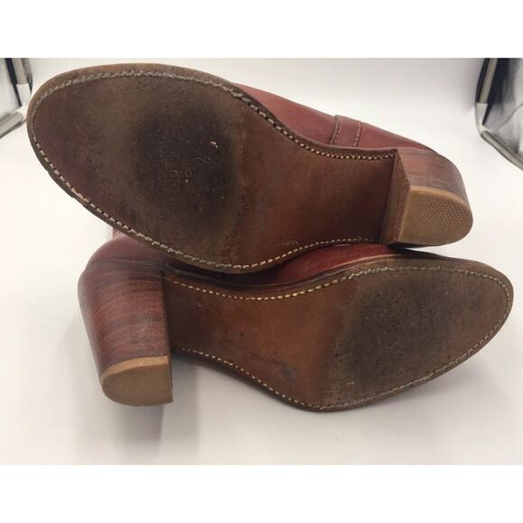 VTG Circle A Acme Tooled Leather Inlay Cowboy Boots Tulip Flower cowgirl Sz 7 - Picture 8 of 8